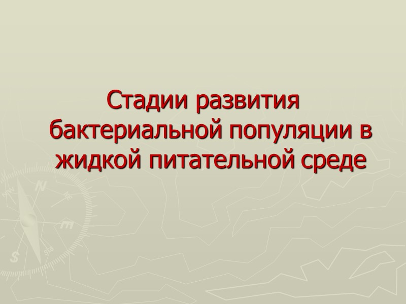 Стадии развития бактериальной популяции в жидкой питательной среде